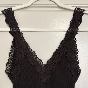 Madewell dark brown lace tank